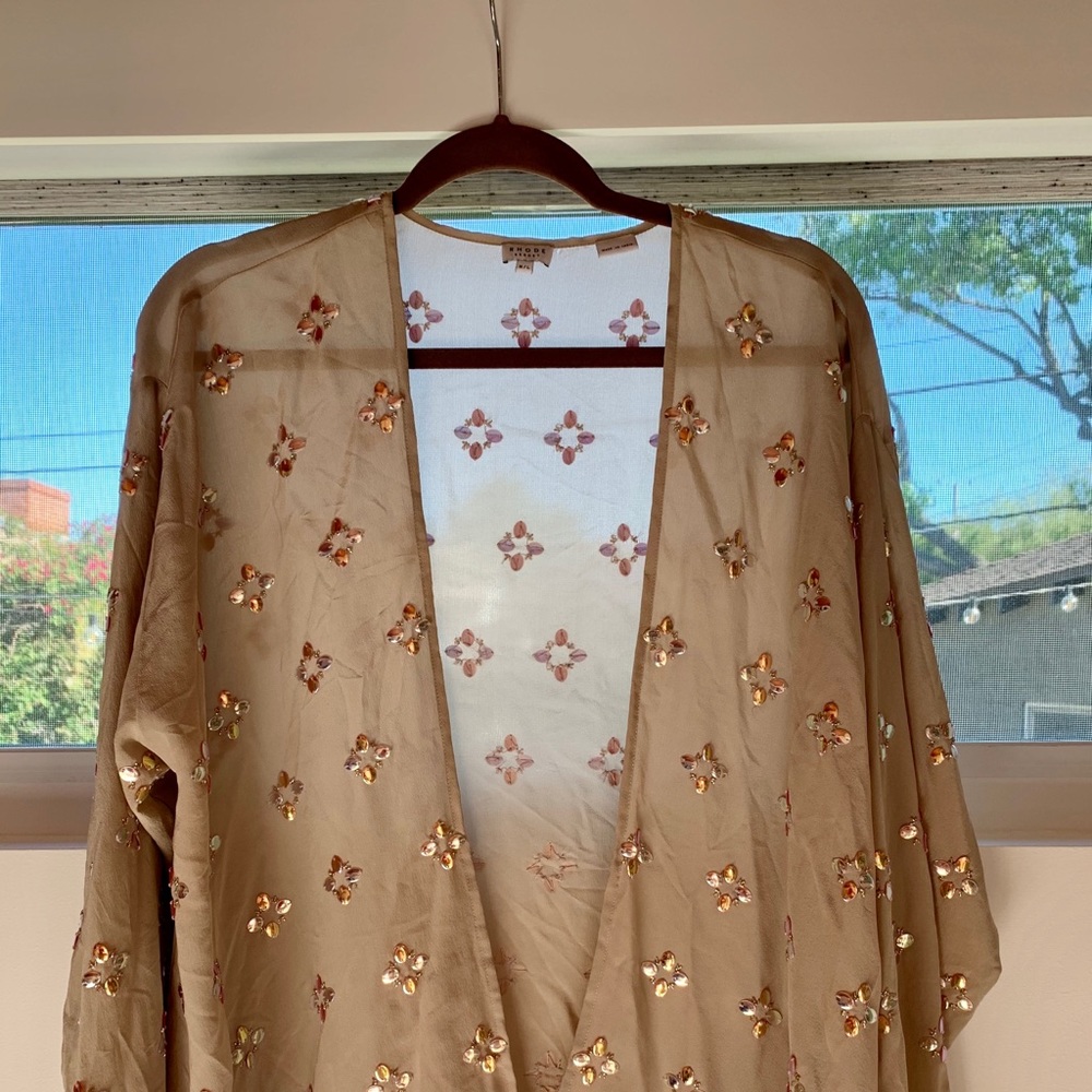 Rhode Resort Silk Beaded Shawl  m/l
